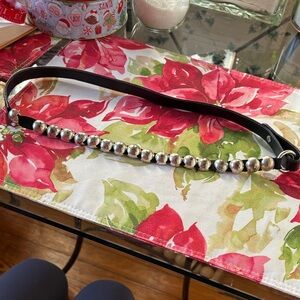 CAbi Silver Beaded Women's Belt